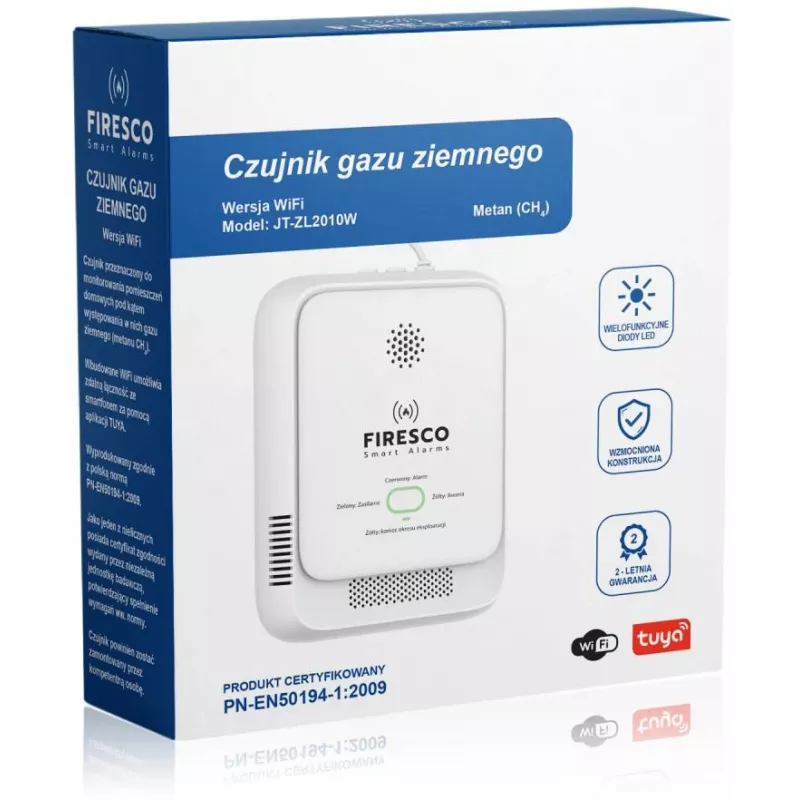 Senzor zemného plynu Firesco JT-ZL2010W WiFi Tuya Smart Life