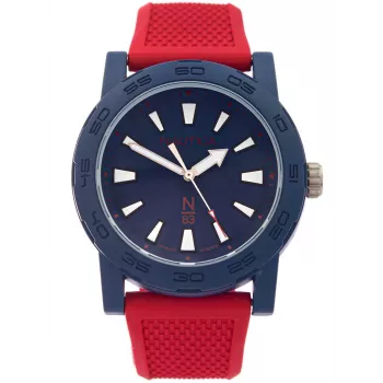 Nautica Atlantic pánske quartz analógové hodinky NAPATF204 modrý ciferník modrý silikónový remienok 42,5 mm