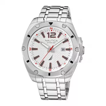 Nautica pánske Accra Beach quartz analógové hodinky NAPTCS221 44mm čierny ciferník silikónový remienok