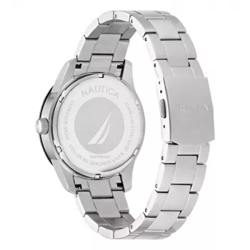 NAUTICA pánske NAPPBF201 quartz analógové hodinky s modrým ciferníkom a modrým silikónovým remienkom, 42 mm