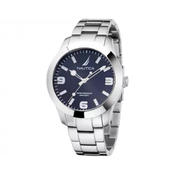NAUTICA pánske NAPPBF201 quartz analógové hodinky s modrým ciferníkom a modrým silikónovým remienkom, 42 mm