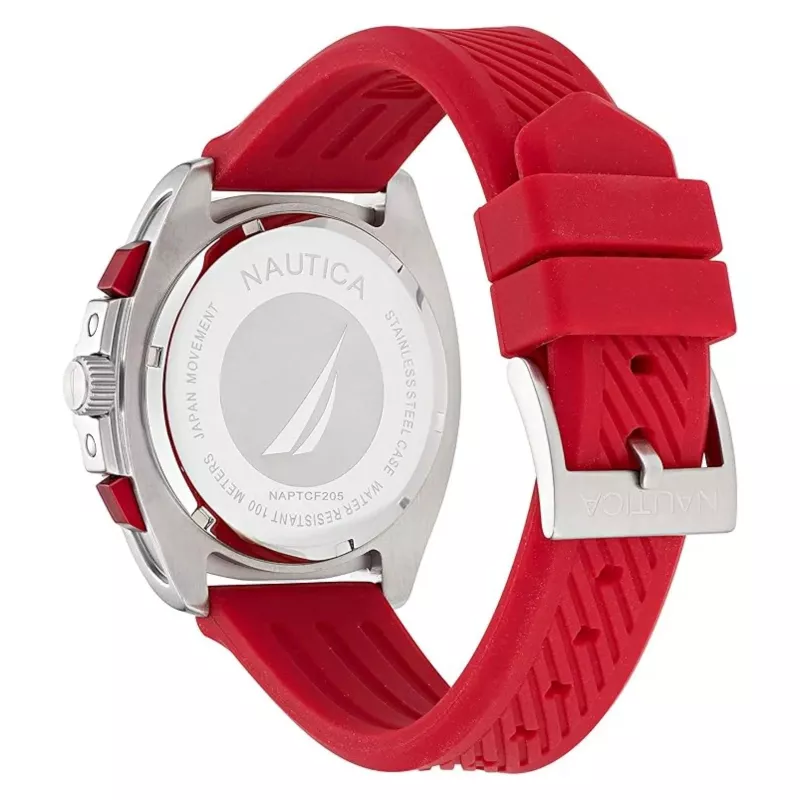Nautica pánsky chronograf Pacific Beach, modrý ciferník a silikónový remienok NAPTCF205