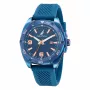Nautica Pánske Porthole Chronograph quartzové hodinky NAPTCF201 44mm Modrý ciferník Silikónový remienok