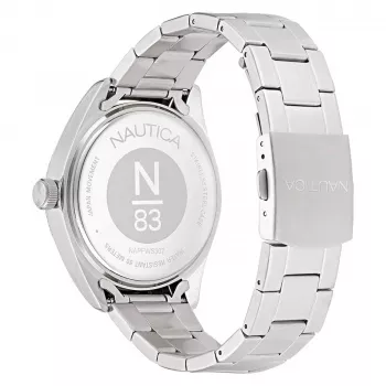 Nautica pánske quartz analógové hodinky NAPFWS307 44mm modrý ciferník modrý silikónový remienok