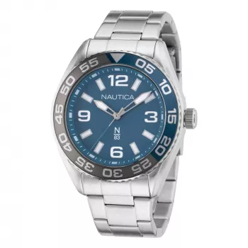Nautica pánske quartz analógové hodinky NAPFWS307 44mm modrý ciferník modrý silikónový remienok