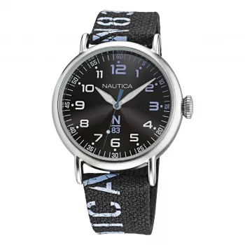Nautica pánske quartz analógové hodinky NAPLSF015 modrý ciferník modrý silikónový remienok 40 mm