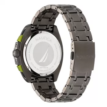 Nautica pánske quartz hodinky NAPTCF210 44mm nerezová oceľ modrý ciferník silikónový remienok