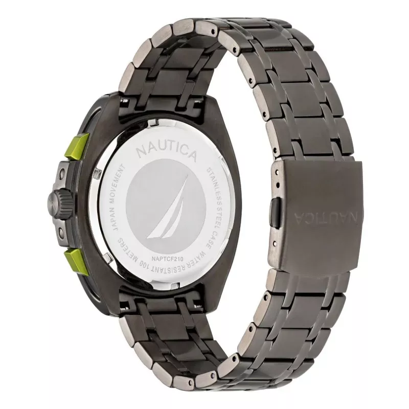 Nautica pánske quartz hodinky NAPTCF210 44mm nerezová oceľ modrý ciferník silikónový remienok