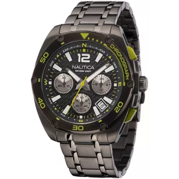 Nautica pánske quartz hodinky NAPTCF210 44mm nerezová oceľ modrý ciferník silikónový remienok