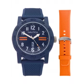 Nautica pánske hodinky NAPATS306 42,5 mm modrý ciferník silikónový náramok