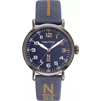 NAUTICA pánske hodinky NAPWLF919 40mm modrý ciferník silikónový remienok