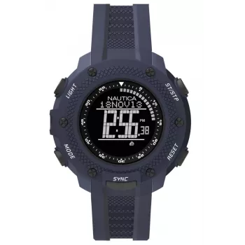 Nautica NAI19524G pánske quartz analógové hodinky 45mm modrý ciferník silikónový remienok