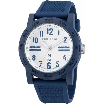 Nautica NAPATS301 pánske quartz analógové hodinky 42,5 mm modrý ciferník silikónový remienok