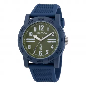 Nautica NAPATS305 pánske quartz analógové hodinky modrý ciferník silikónový remienok 42,5 mm