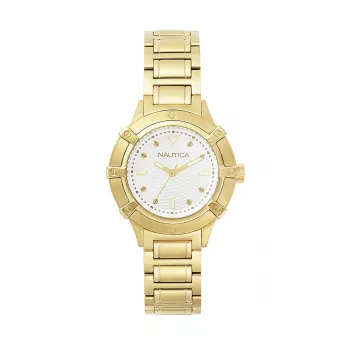 Nautica dámske hodinky Cape Coral quartz NAPCPR004 36mm biele silikónové