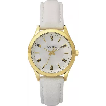 Nautica dámske quartz analógové hodinky NAPVNC001 36mm biely silikónový remienok