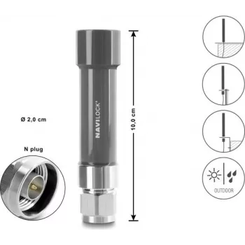 Navilock GNSS anténa N konektor 18 dB aktívna vonkajšia sivá 10 cm (60738)