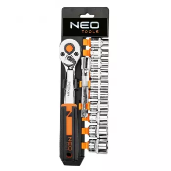 NEO Tools 10-020 219-dielna sada nástrčných kľúčov z chróm-vanádia s 1/4
