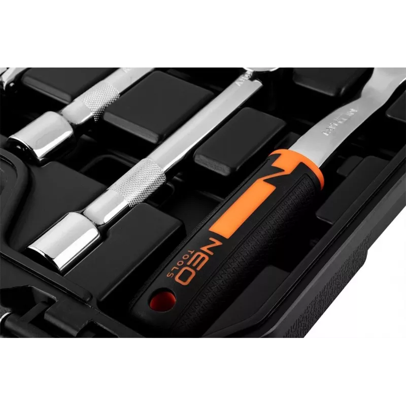 NEO Tools 10-042 1/4 palca pohon 46-dielna sada nástrčných kľúčov s bitmi a príslušenstvom