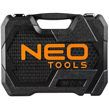 NEO Tools 10-042 1/4 palca pohon 46-dielna sada nástrčných kľúčov s bitmi a príslušenstvom