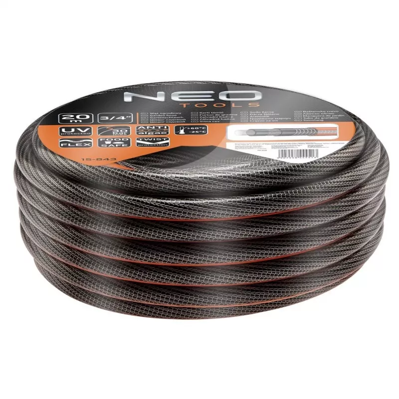 NEO Tools 15-843 záhradná hadica 20 m 1/2 palca 3-vrstvová vystužená PVC zelená