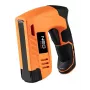 NEO Tools 16-050 Manuálna sponkovačka pre čalúnnické, izolačné a dekoračné práce, nastaviteľná sila, J-typ sponky 6-14 mm, čierna/oranžová