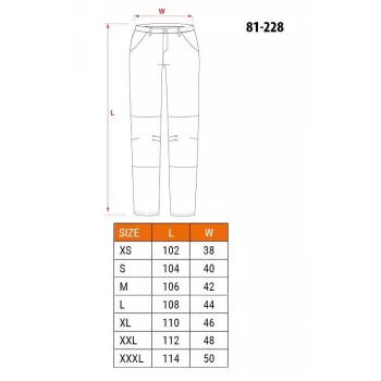 NEO Tools 81-228-M ochranné nohavice s CORDURA® výstužou kolien, 10 vreciek, sivá/čierna, veľkosť M