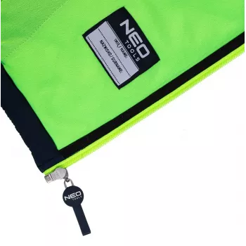 NEO TOOLS 81-559-M pracovná bunda, veľkosť M, sivá/čierna s oranžovými akcentmi, 65% polyester 35% bavlna, 267 g/m², EN ISO 13688:2013