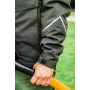NEO Tools 81-573-XXL softshellová pracovná bunda čierna/sivá s oranžovými akcentmi, vodoodpudivá, priedušná, odnímateľná kapucňa, reflexné prvky, unisex