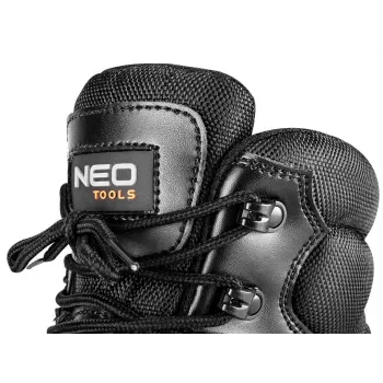 NEO Tools 82-175-47 S1P SRC bezpečnostná obuv, nízka, s oceľovou špičkou a proti prepichnutiu, semiš, PU podošva s dual-density, sivá/čierna, veľkosť 47
