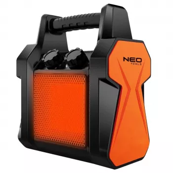 NEO Tools 90-061 elektrický teplovzdušný ventilátor 3000W, 2 stupne ohrevu, režim ventilátora, nastaviteľný termostat, ochrana proti prehriatiu, čierna/oranžová