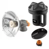 NEO TOOLS 90-134 Prenosný plynový žiarič s piezoelektrickým zapaľovaním, 1,7 kW, Keramická platňa, pre butánové/propánové kartuše, Čierna/Červená