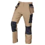 NEO TOOLS Mix&Match 4-smerové strečové pracovné nohavice s puzdrami na náradie, Cordura výstuž, béžová/čierna, veľkosť S