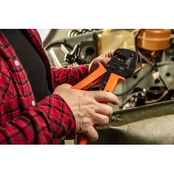 NEO TOOLS TOP-01-555 račňové krimpovacie kliešte na izolované káblové očká 0,5-6 mm² (20-10 AWG) so samonastavovacími čeľusťami a rýchlym uvoľnením