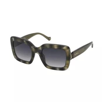Nina Ricci SNR322 slnečné okuliare pre dámy - polarizovaný obdĺžnikový rám - lesklá čierna/sivá - 53/23/140 mm