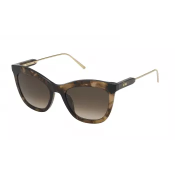 NINA RICCI dámske slnečné okuliare SNR300520GGU - hnedá havana, gradientové sivé sklá, 52 mm