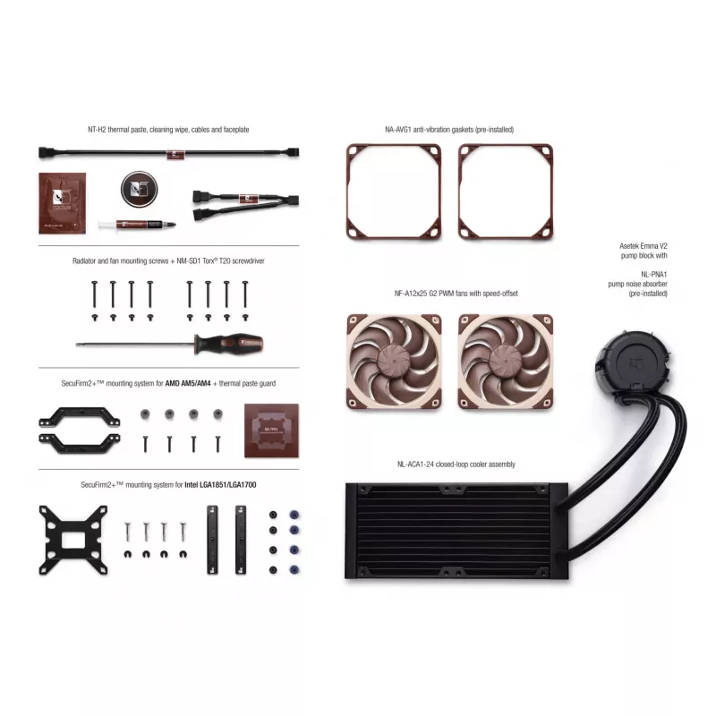 Noctua NL-LC1-24 nízkoprofilový vzduchový chladič CPU pre AMD AM4 (Ryzen) - čierny/hnedý