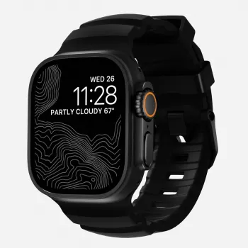 NOMAD Rocky Point remienok pre Apple Watch 46mm/49mm s FKM a titánom (Carbon Black, Black Hardware)