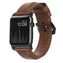 NOMAD Traditional remienok - Horween kožený remienok pre Apple Watch 46mm/49mm, Rustic Brown, Black Hardware