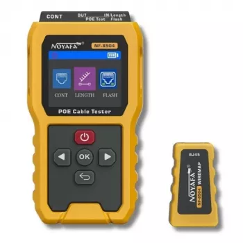 NOYAFA NF-8504 PoE tester s rozpoznaním pinoutu a meraním výkonu