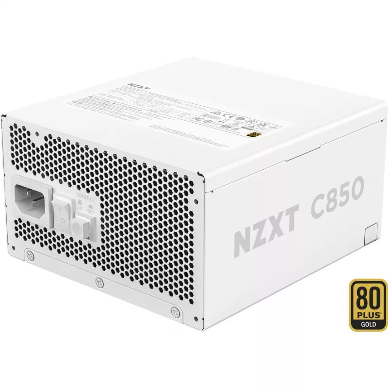 NZXT C850 Gold ATX 3.1 plne modulárny napájací zdroj - 850W, 80 PLUS Gold, biela