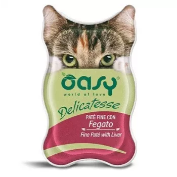 OASY Delicatesse jemná paštéta s pečeňou mokré krmivo pre mačky 85g