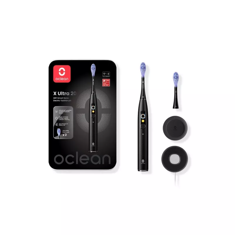 OCLEAN X Ultra 20 čierna elektrická zubná kefka