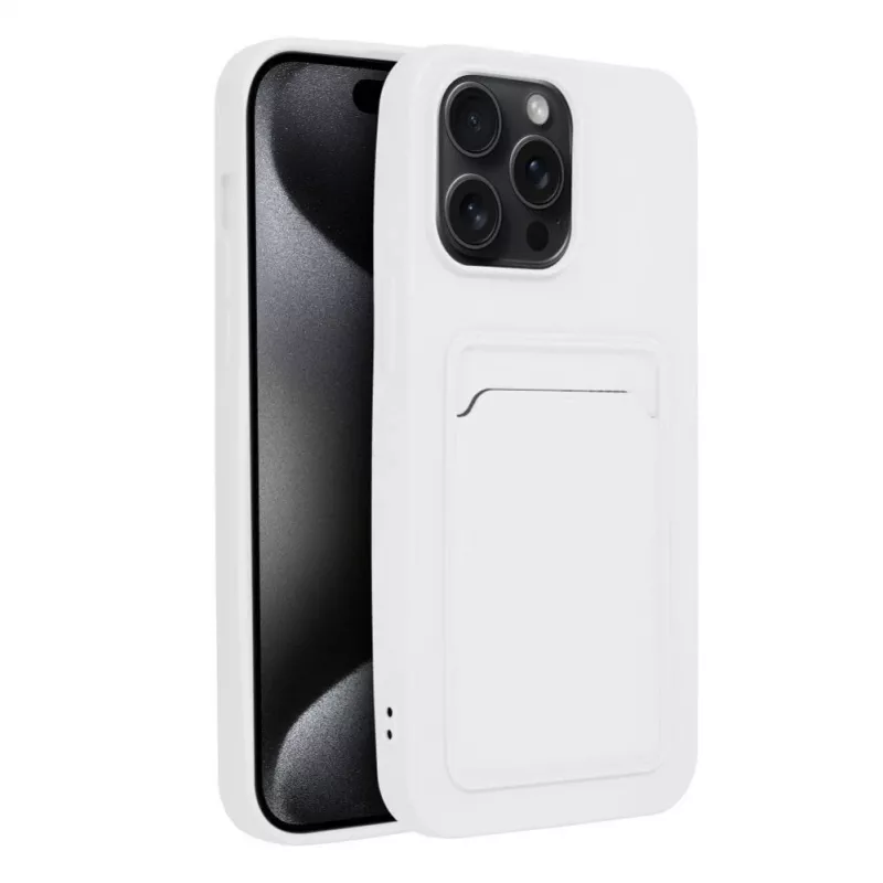 OEM puzdro pre iPhone 15 Pro Max puzdro na karty biele