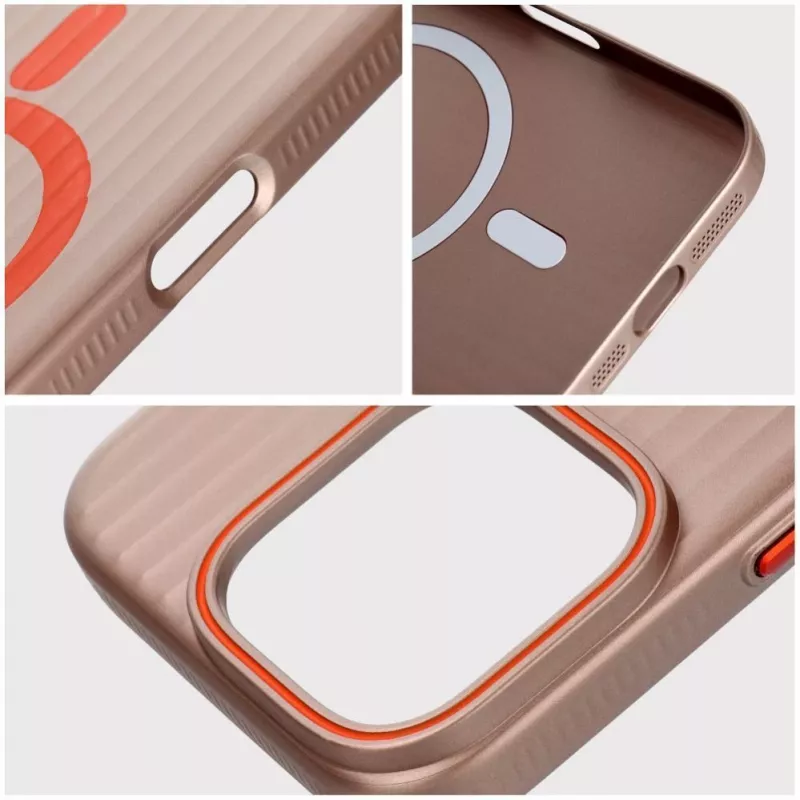 OEM puzdro pre iPhone 15 Pro Max Simply kompatibilné s MagSafe titánová púštna