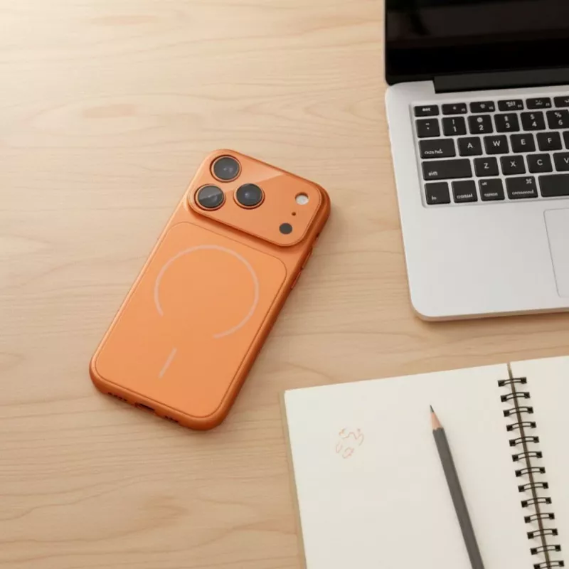 OEM Case pre iPhone 17 AIR Make 17 kompatibilné s MagSafe oranžová