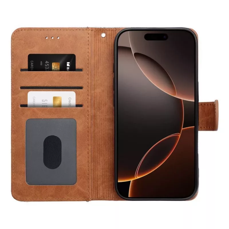 OEM Flip puzdro pre iPhone 16 Pro Max Jeans Book modrá