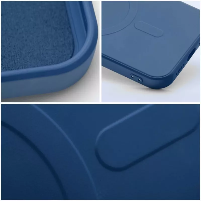 OEM silikónové MagSafe puzdro pre Apple iPhone 16 s ochranou kamery - modré