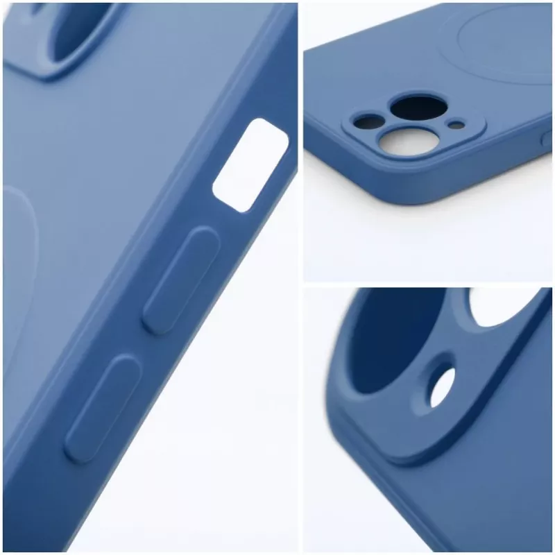 OEM silikónové MagSafe puzdro pre Apple iPhone 16 s ochranou kamery - modré