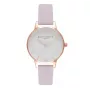 OLIVIA BURTON dámske hodinky Midi Dial OB16MDW36 - puzdro z nerezovej ocele 30mm, sivý kožený remienok, quartzový strojček